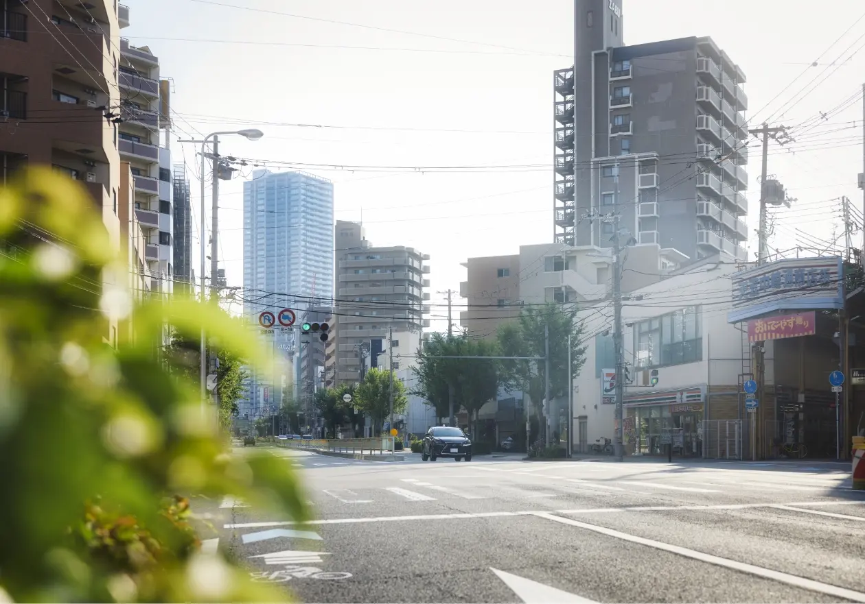 現地周辺の街並み
